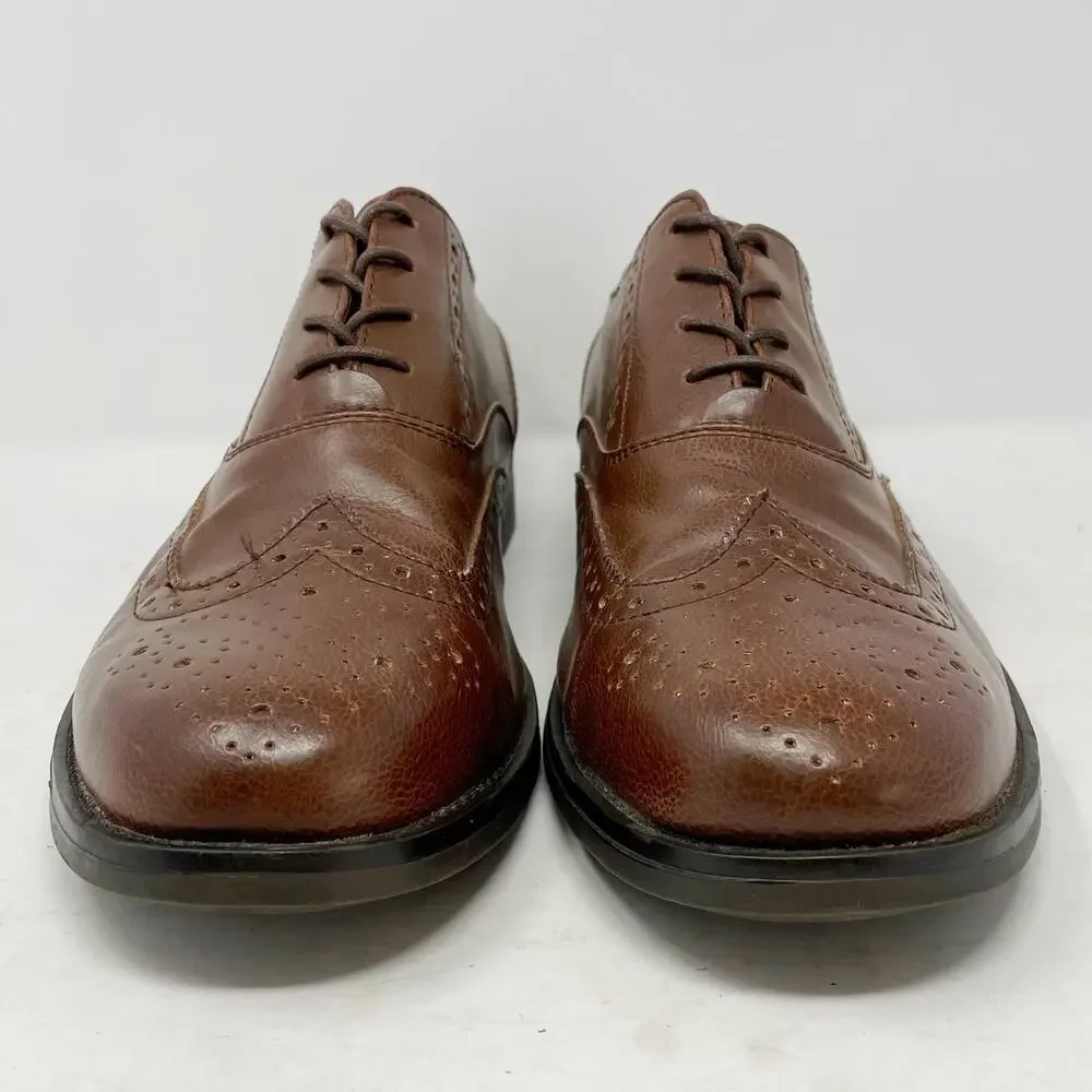 Dexter Comfort Brown Faux Leather Wingtip Oxfords Mens Size 12